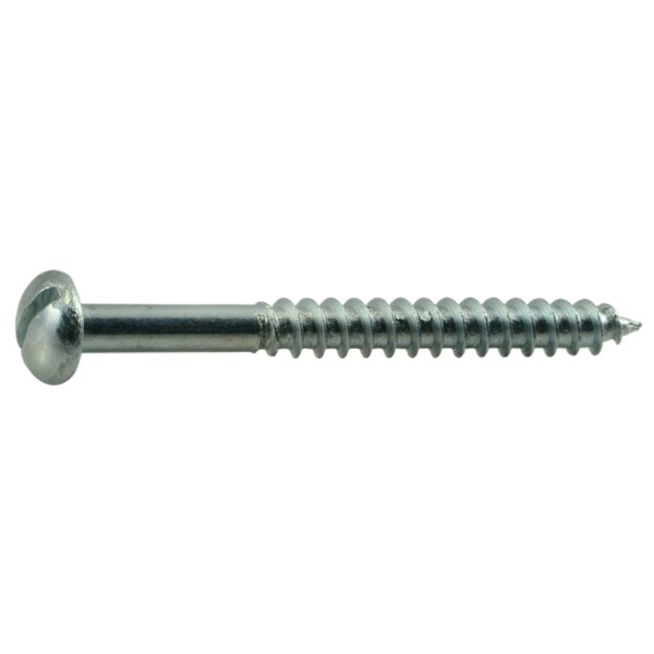 Midwest Fastener Wood Screw, #10, 2 in, Zinc Plated Steel Round Head Slotted Drive, 40 PK 61305 - main